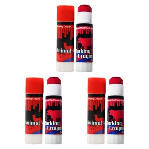 Magideal - Crayones Marcadores De Ganado, Bolígrafo Para Marcar Granjas, Bolígrafo Con Etiqueta Para Oreja, Crayón Para Marcar Identificación De Alta Visibilidad Rojo 12 Uds.