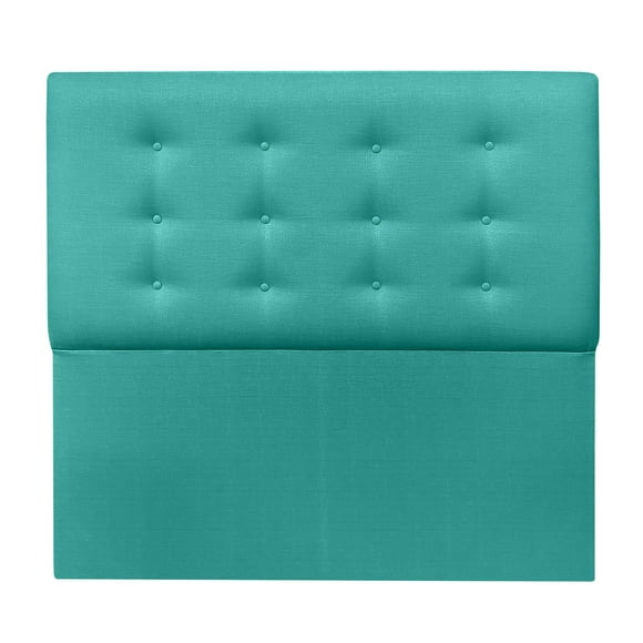 Respaldo Botone Premium King Lino Turquesa
