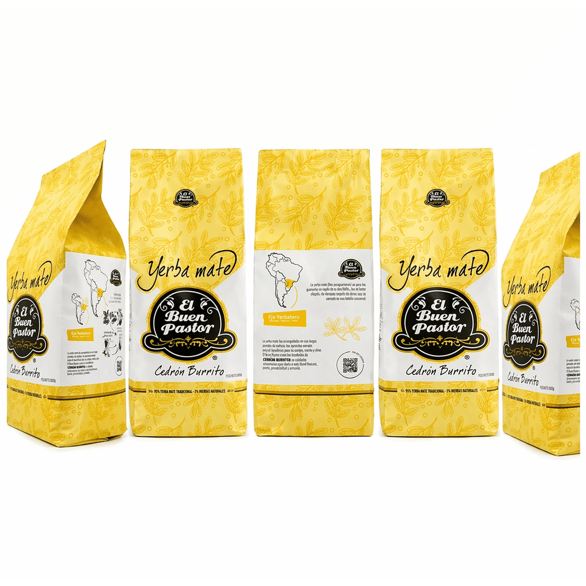 Pack X 5 Yerba Mate Cedrón Burrito El Buen Pastor 500g Sin Gluten