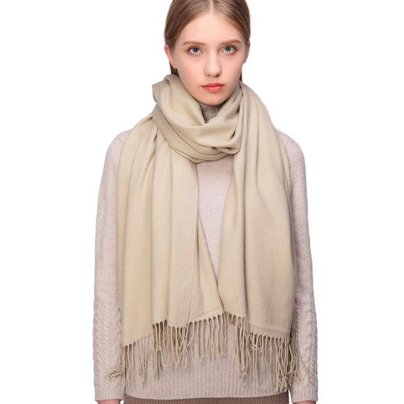 Bufanda RIIQIICHY 191 cm con flecos Pashmina 27 cm