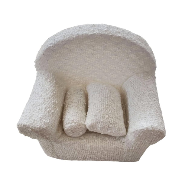 Sofá decorativo para fotografía de bebé con almohada de cojín, muebles de fotografía infantil, silla para fotografía Pose para niñas de 0 a 3 Beige