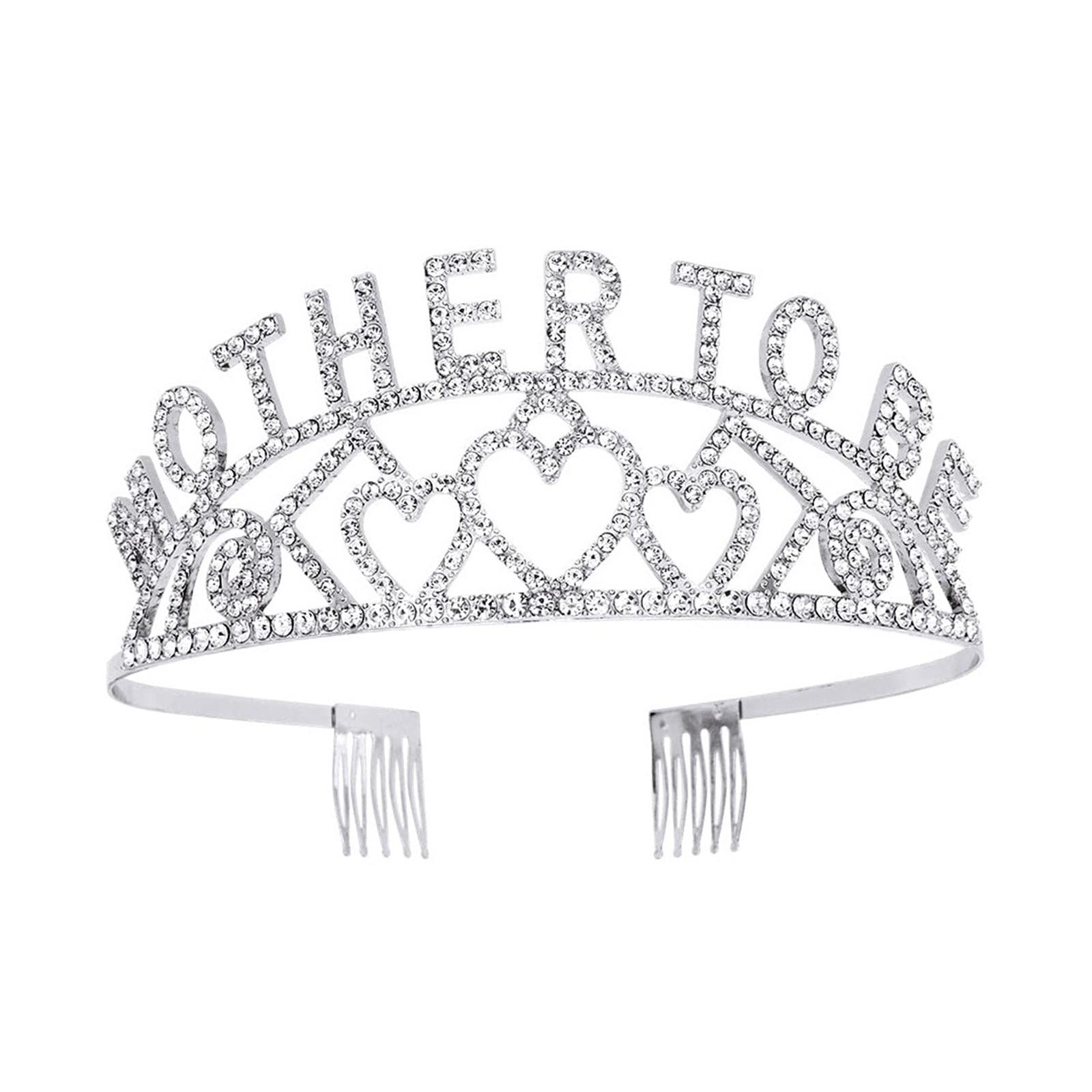 Bothyi - Corona Diadema Diadema Tocado Corona De Diamantes De Imitación Para Fotografía De Graduación Mujeres Argent