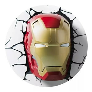 Fxlight - Aplique Mural 3D Diseño Cara De Iron Man