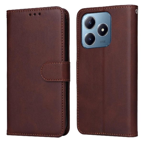 Funda Billetera para Realme C63 con Porta Tarjetas y Soporte Ajustable Marrón
