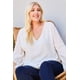 thumbnail image 3 of Top Liso con Cuello en V y Mangas Abullonadas, Talla 1XL, 3 of 3