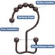 thumbnail image 3 of Titanker Shower Curtain Hooks Rings, Rust-Resistant Metal, Bronze, 12 Pack, 3 of 3