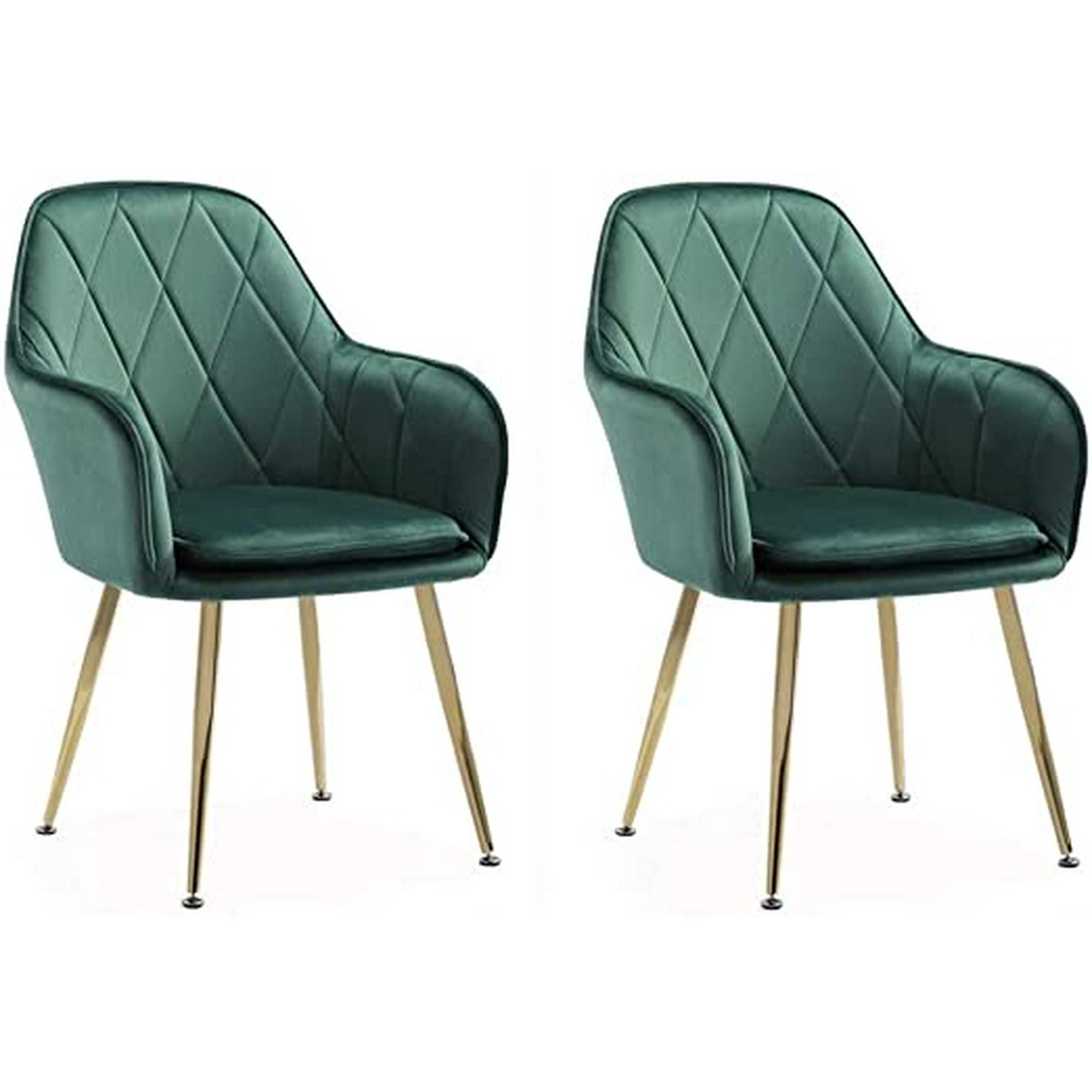 Habita2 Chile - Pack 2 Poltronas Base Dorada Velvet Lux Verde