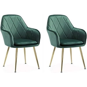 Habita2 Chile - Pack 2 Poltronas Base Dorada Velvet Lux - Verde