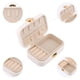 thumbnail image 4 of Caja de joyería de cuero PU REGALWOVEN para mujeres, organizador de joyas de una sola capa con cierre a presión blanco, 4 of 7