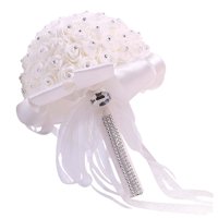 Bothyi - Ramos De Boda Flores Artificiales Hechas A Mano Para Vacaciones Aniversario De Bodas Blanco