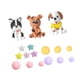 thumbnail image 4 of Adornos para tartas de perro, bolas amarillas, moradas y rosas, adornos para cupcakes de cachorro, figuras de arcilla para graduación y revelación de, 4 of 5