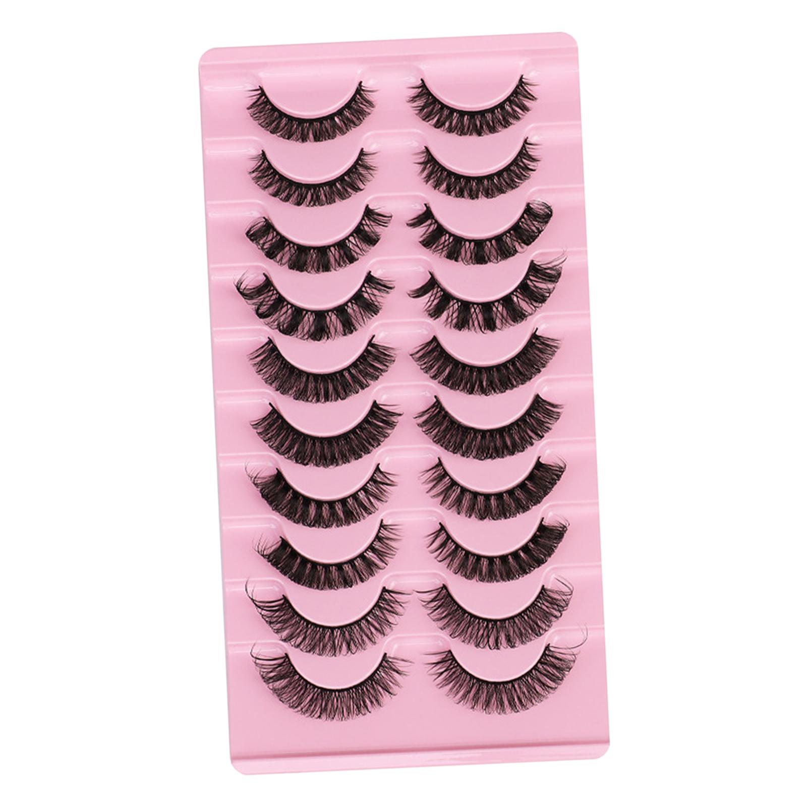 Ioensy - 10 Pares De Pestañas Rusas Dd Curl Curly Eye Lashes Hecho A Mano A
