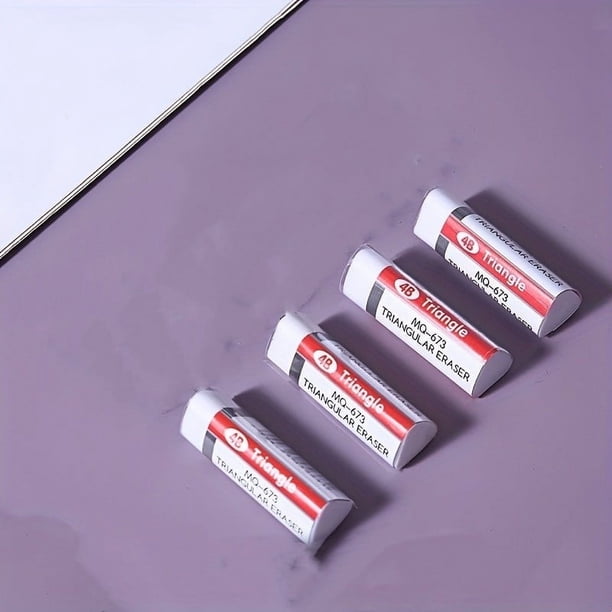 4pcs Triangular Black And White Office Art Painting Eraser With Less Crumbs Clean Student Stationery Eraser