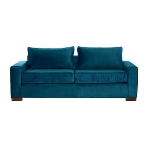 Latam Home - Sofá Livorno 3C Tela Velvet Azul Petróleo