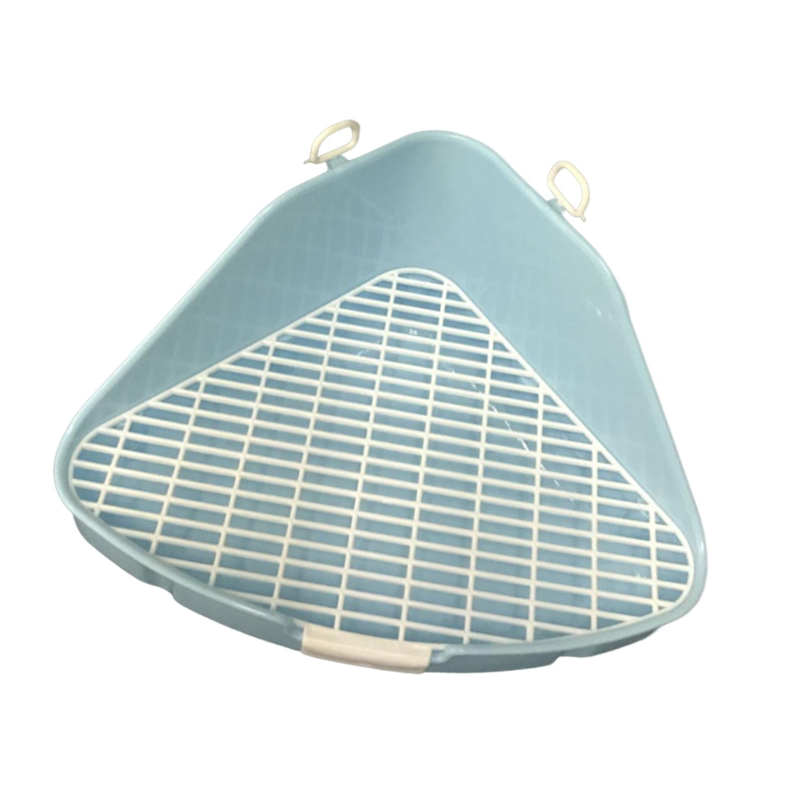 Caja De Arena Para Conejos Con Rejilla Para Orinal Para Suministros De Ropa De Cama Para Conejos, Jaula Azul