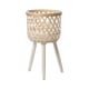 thumbnail image 1 of Macetero De Suelo Con Cesta De Ratán, Decoración Versátil Para El Hogar, Oficina, Patas De Madera, Color Beige, 43x24,5 Cm, 1 of 3