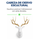 thumbnail image 2 of Cabeza De Ciervo Decorativa Pared Resina Blanco Y Dorado, 2 of 6