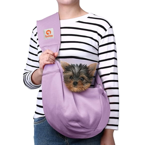 Transportador tipo bandolera para perro TOMKAS con correa ajustable y bolsillo con cierre