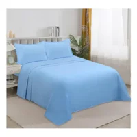 Casadeliacl - Juego De Sábanas Tfi Para Colchón 2 Plazas 235 Cm Celeste Lisos