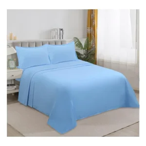 Casadeliacl - Juego De Sábanas Tfi Para Colchón 2 Plazas 235 Cm Celeste Lisos