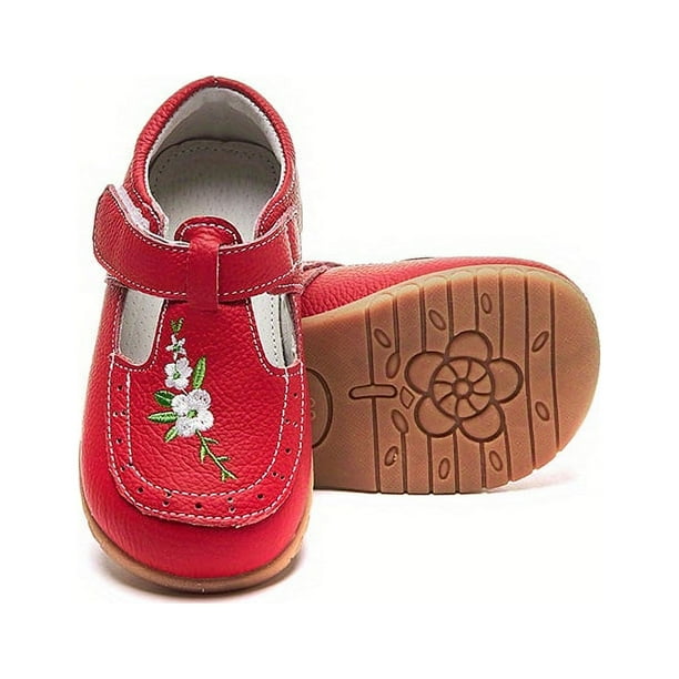 Toddler Girls Cute Flower T-strap Sandals, Children's Lightweight Anti-skid Soft Sole Mary Jane Flats