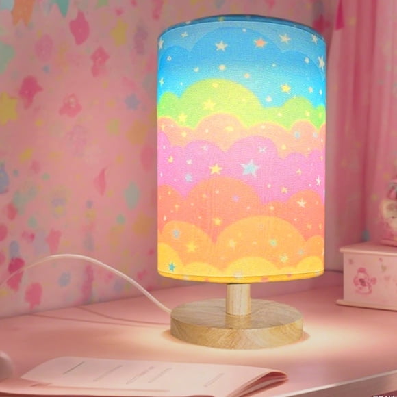 Lámpara de mesa infantil GFTDNS arcoíris con LED regulable de 3 niveles