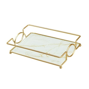 Genérico - Bandeja De Tocador Para Baño, Plato De Joyería, Organizador De Maquillaje Para Tocador S, Color Blanco