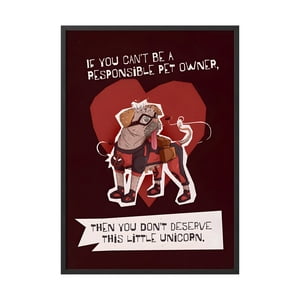 Creango - Cuadro Poster Enmarcado Deadpool Dogpool Decorativo