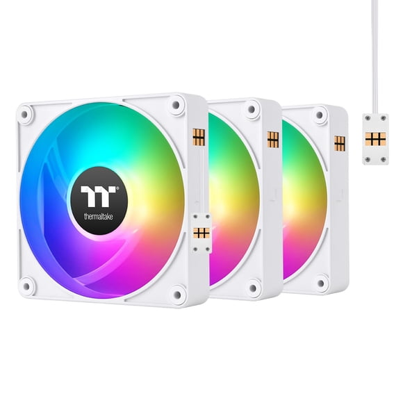 Ventilador de refrigeración Thermaltake CT140 EX ARGB Sync 140 mm, paquete de 3 unidades, blanco