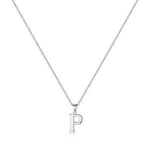 Collar Heshpaws S925 Sterling Silver Inicial A-Z Plata Con Caja De Regalo