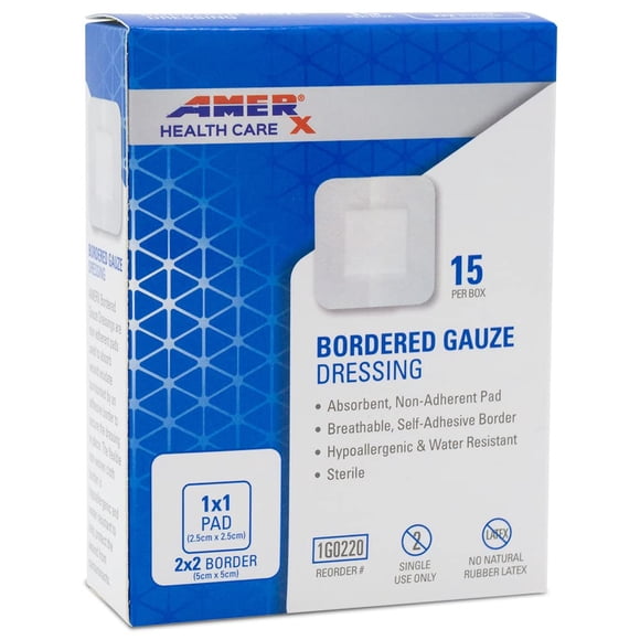 Apósito AMERX de gasa con borde 5x5 cm 15 unidades