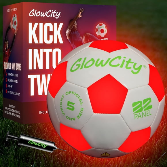 Balón de fútbol GlowCity talla 5 con bomba de aire