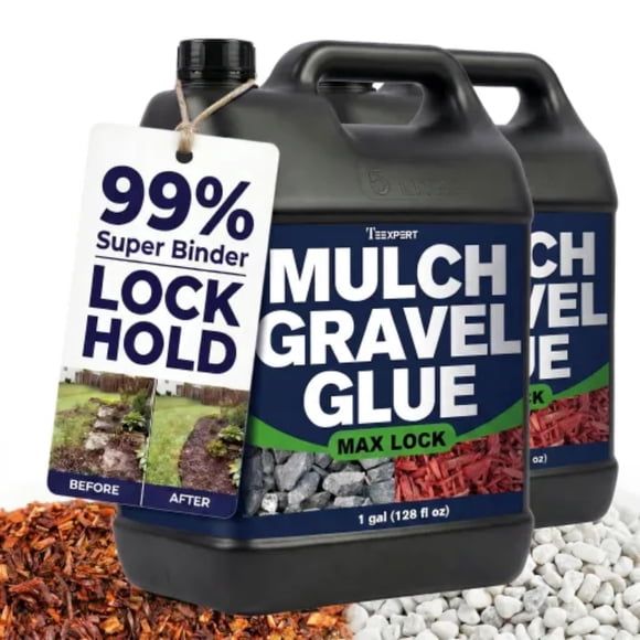 Teexpert Aglutinante para mantillo 7.5 L, adhesivo rápido para grava y piedras