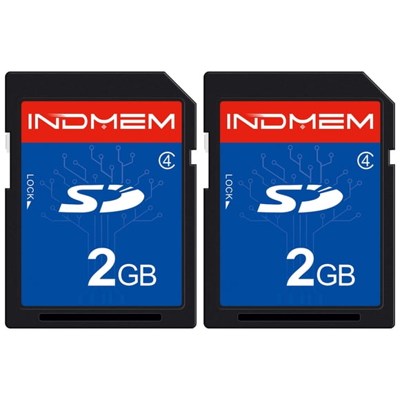 Tarjeta SD INDMEM de 2 GB, clase 4, tarjeta de memoria flash, paquete de 2