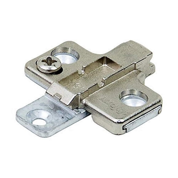 Placa de montaje Blum para gabinete sin marco, clip-on, altura 0 mm, color plata