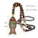 thumbnail image 4 of Women's Vintage Nepal Ethnic Fish Pendant Necklace - Long Handmade Beaded Design, 4 of 4