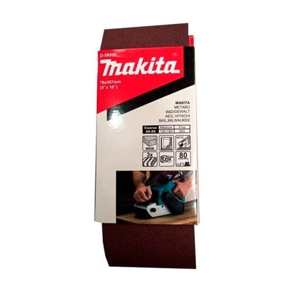 Makita - Lijas Banda (3 Unid) 3x18'' 76x457mm Grano 80