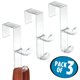 thumbnail image 3 of Gancho organizador para colocar sobre la puerta, InterDesign, doble gancho transparente, paquete de 3, 3 of 5