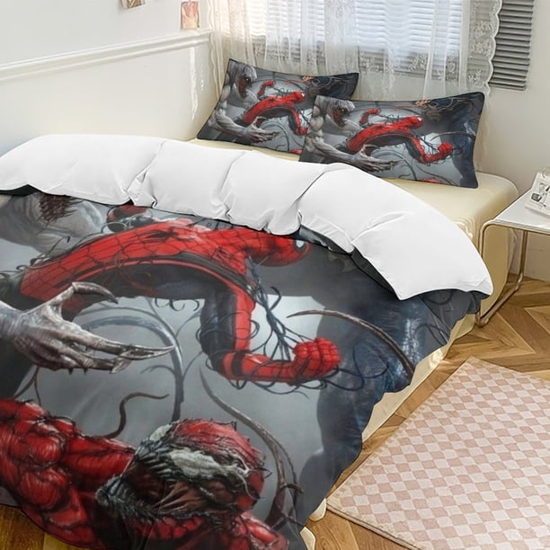 Spider-Man Family Bed 3 Piece Set Personalized Bedding Decor for Kids And Teens Anime Student Dormitory Cover