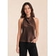 thumbnail image 1 of Blusa Top Halter De Satín Espalda Descubierta Elegante Mujer cafe Talla Única, 1 of 4