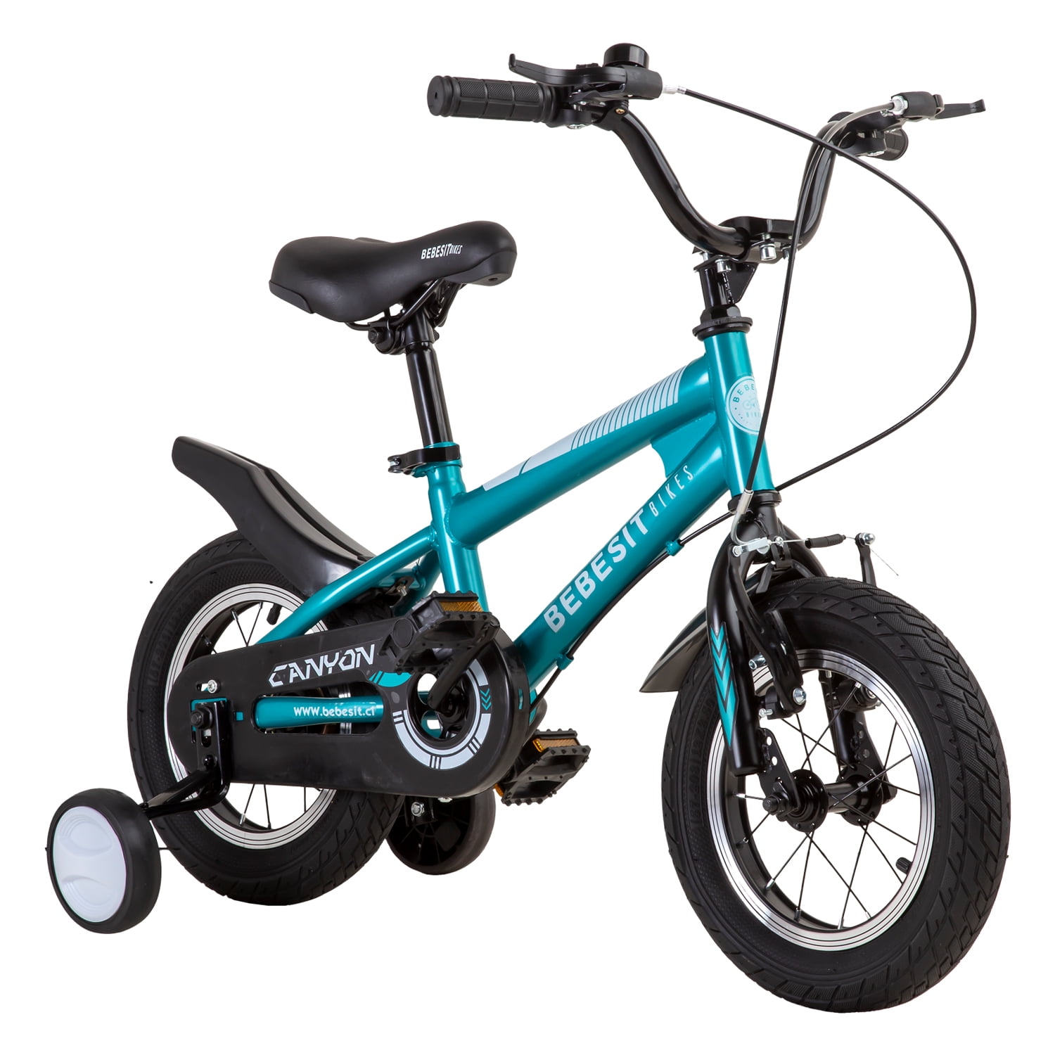 Bebesit - Bicicleta Canyon 12" Verde Cubre Cadena Niños 4-10 Años