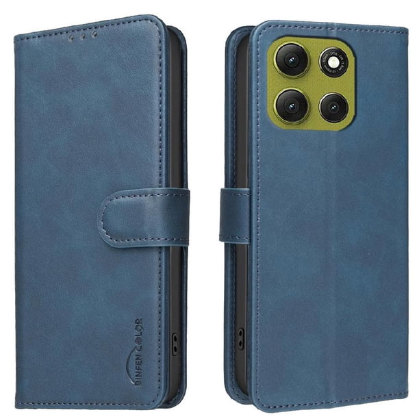 Funda Billetera para Motorola Moto G86 Protección RFID y Soporte Ajustable Azul