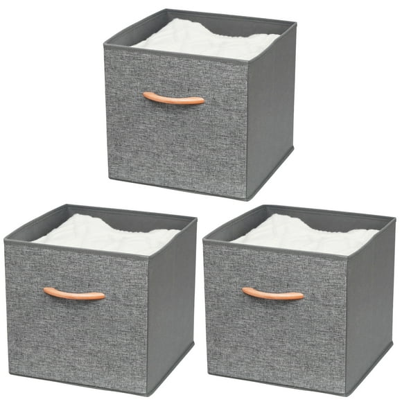Pack 3 Cajas Cubo Organizador Plegable Tela Closet Ropa Etc