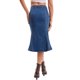 thumbnail image 3 of INSPIRE CHIC Falda de Mezclilla Ajustada de Mujer con Cola de Sirena, Cintura Alta, Volantes, Largo a la Rodilla, Talla S, Azul, 3 of 6