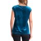 thumbnail image 3 of INSPIRE CHIC Blusa de Terciopelo para Mujer con Manga Corta Oficina Casual Básica Cuello Redondo Camiseta XS Azul Pavo Real, 3 of 6