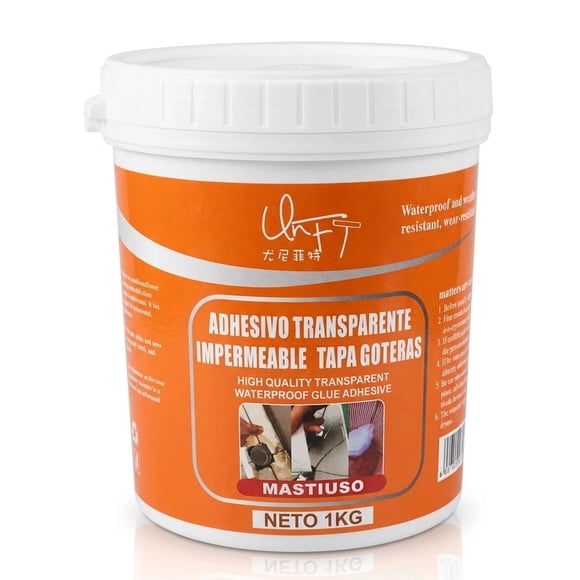 Tapagoteras Sellador Adhesivo Transparente Impermeabilizante Líquido 1kg