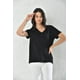 thumbnail image 1 of Polera Mujer Negro Manga Corta Cuello V Talla L, 1 of 3