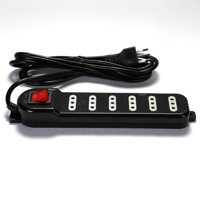 Macrotel - Alargador Zapatilla Con Switch 6 Posiciones 3Mts Negro