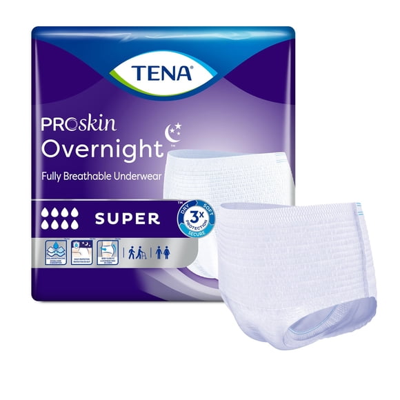Ropa interior para incontinencia TENA ProSkin Overnight, supergrande, 56 quilates
