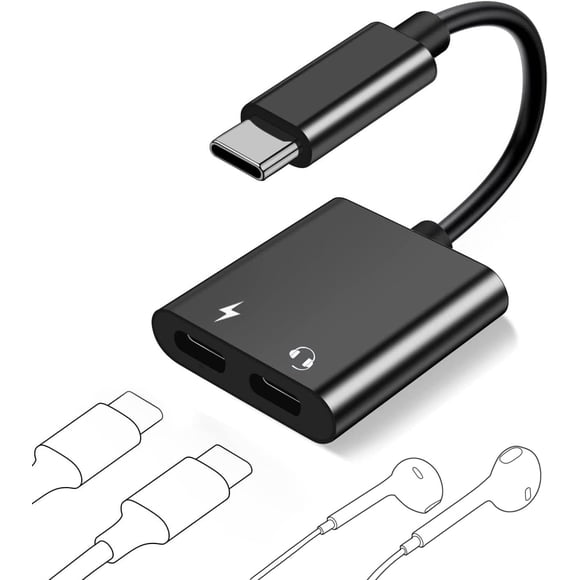 Divisor USB C LeClooc 2 en 1 tipo C estéreo macho a hembra